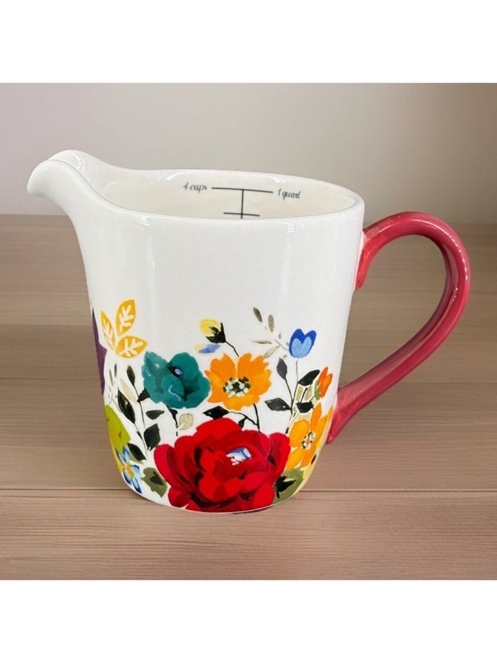 Pioneer Woman 4 Cup Measuring Cup Pitcher Timeless Floral Love Beyond Spout